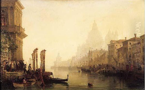 Vue De Venise, Circa 1850 Oil Painting by William Wyld