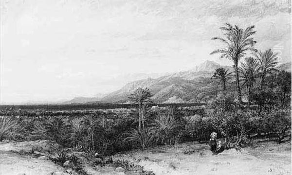 Bordighera, 1863. Oil Painting by William Wyld