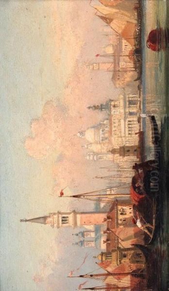 The Punta Della Dogana With Santa Maria Della Salute In Thedistance Oil Painting by William Wyld