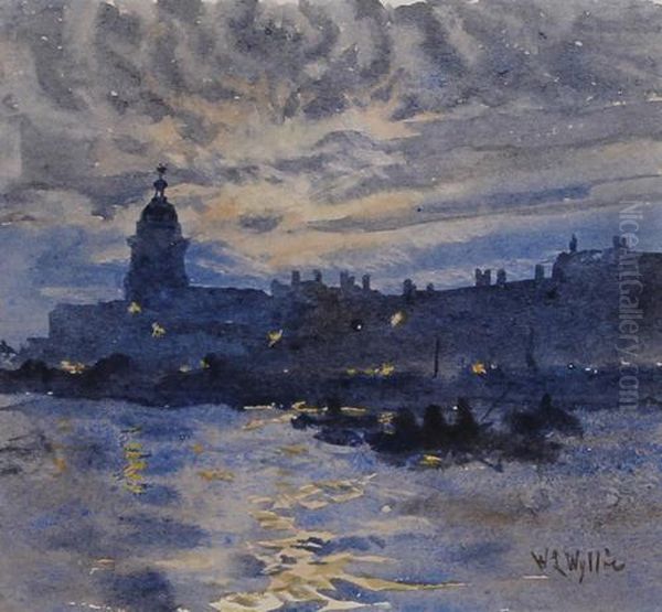 Greenwich By Moonlight Oil Painting by William Lionel Wyllie