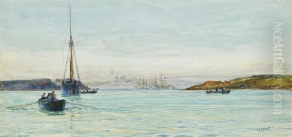 Plymouth Sound Oil Painting by William Lionel Wyllie