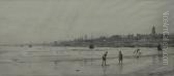 On The Beach, St Andrews Oil Painting by William Lionel Wyllie