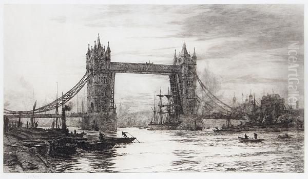 Tower Bridge Oil Painting by William Lionel Wyllie