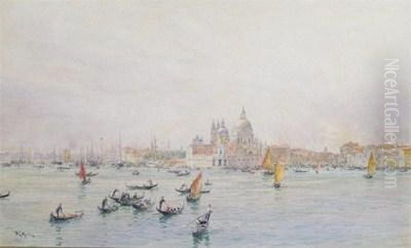 The Giudecca, Venice With Santamaria Della Salute And The Mouth Of The Grand Canal Oil Painting by William Lionel Wyllie