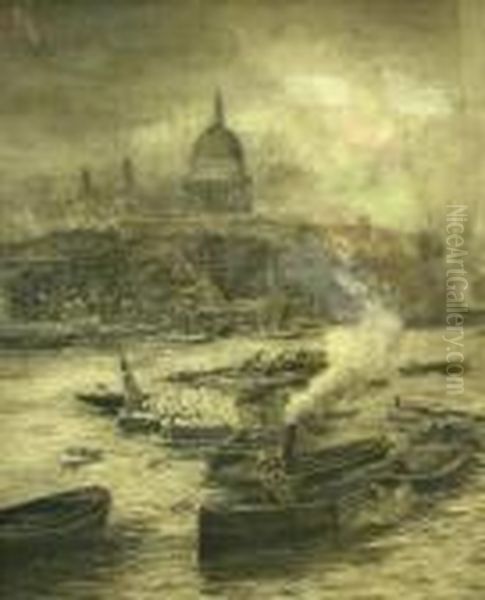 Pool Of London Oil Painting by William Lionel Wyllie