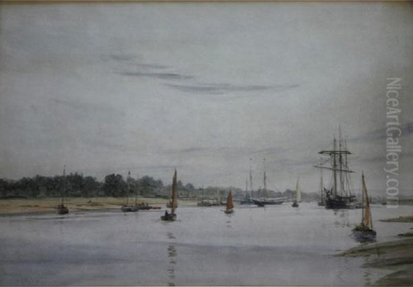 Hamble Oil Painting by William Lionel Wyllie