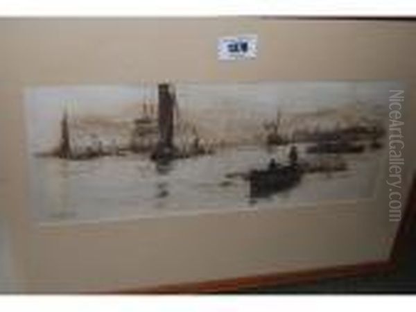 Engraving, Shipping Scene Oil Painting by William Lionel Wyllie