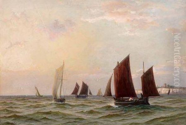 Fishing Vessels Off Dover Oil Painting by William Lionel Wyllie