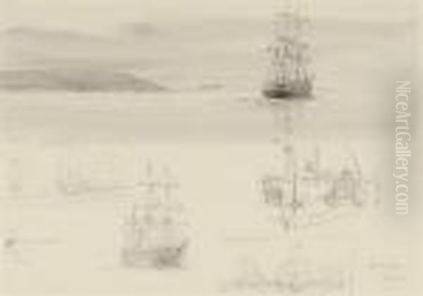 Discovery: A Series Of Pencil Studies Oil Painting by William Lionel Wyllie