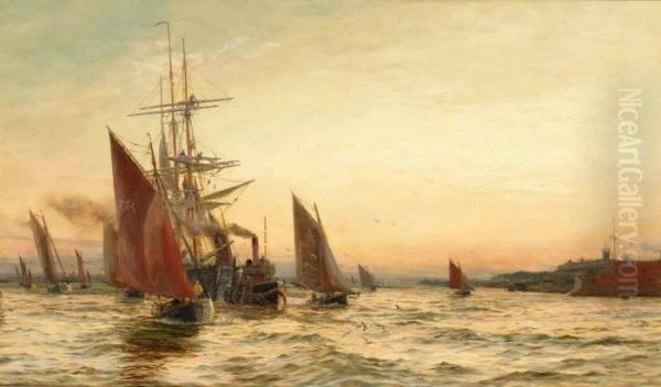 Mouth Of The Harbour Oil Painting by William Lionel Wyllie