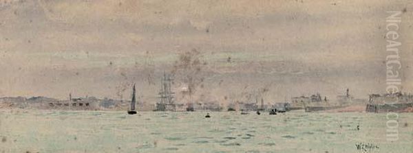 Plymouth Sound Oil Painting by William Lionel Wyllie