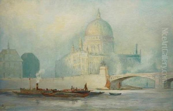 St Paul's Cathedral Oil Painting by William Lionel Wyllie