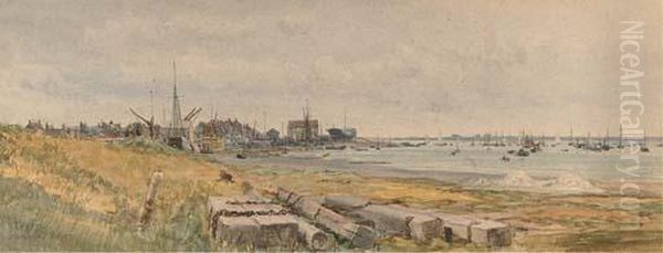 View Of Burnham Oil Painting by William Lionel Wyllie