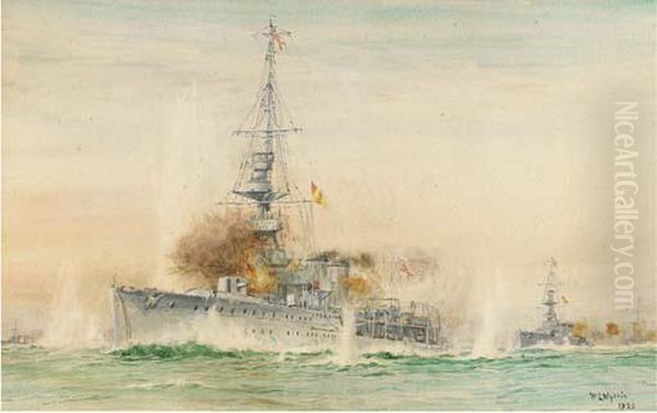 The English Fleet Under Attack Oil Painting by William Lionel Wyllie