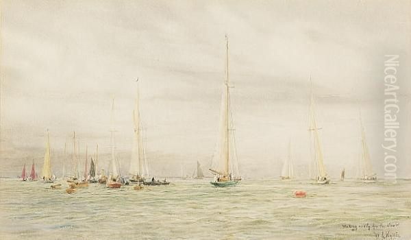 Making Ready For The Start Oil Painting by William Lionel Wyllie