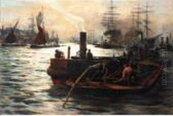 Toil, Glitter And Wealth On The Flowing Tide Oil Painting by William Lionel Wyllie