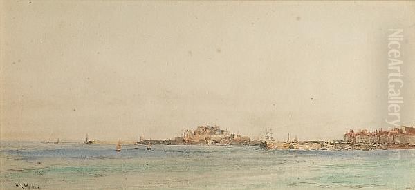 Saint Pierre Castle Cornet Oil Painting by William Lionel Wyllie