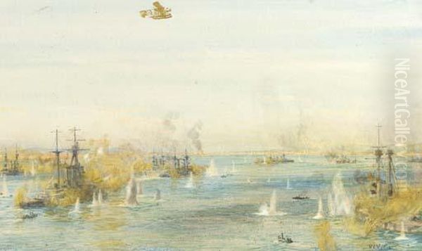 The Bombardment Of The Turkish Oil Painting by William Lionel Wyllie