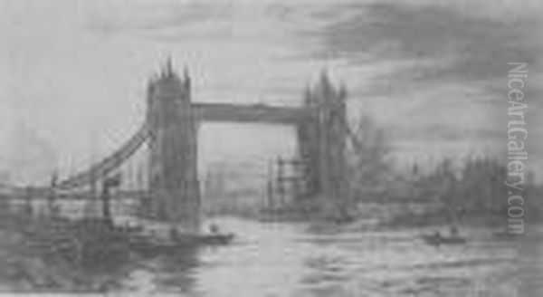 Tower Bridge Oil Painting by William Lionel Wyllie