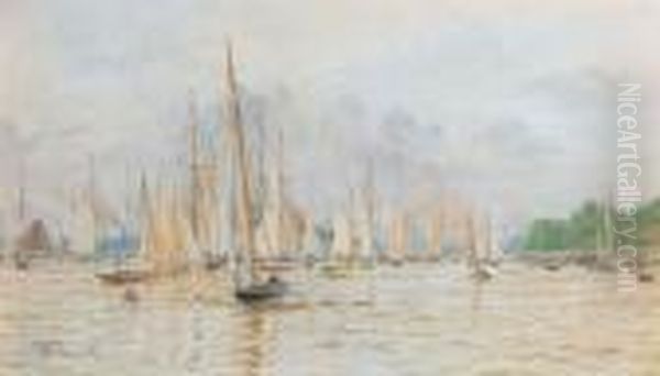 The Regatta At Kiel Oil Painting by William Lionel Wyllie