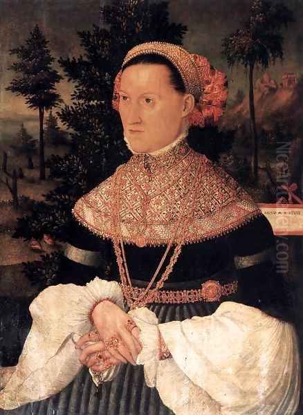 A Lady Oil Painting by German Unknown Masters