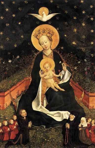 Madonna on a Crescent Moon in Hortus Conclusus Oil Painting by German Unknown Masters