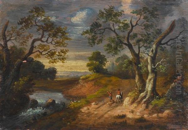 Landscape In The Evening Oil Painting by Jan Wijnants