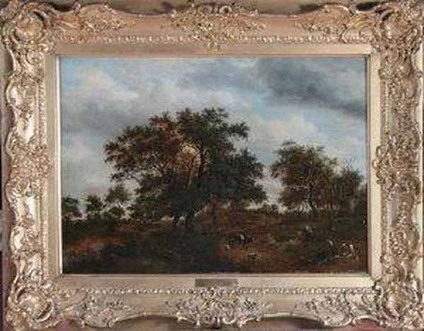 A Wooded Landscape With Travellers Oil Painting by Jan Wijnants