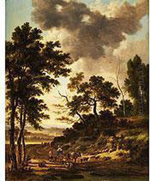 Landschaft Mit Heimkehrenden Hirten Oil Painting by Jan Wijnants