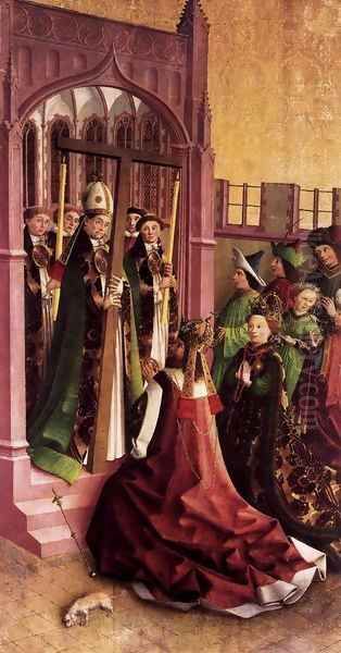 Darmstadt Altarpiece Constantine and His Mother Helena Venerating the True Cros Oil Painting by German Unknown Masters