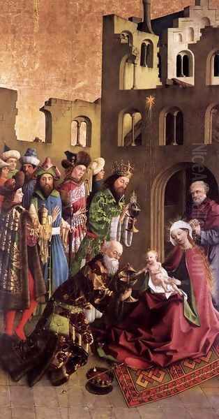 Darmstadt Altarpiece The Epiphany Oil Painting by German Unknown Masters