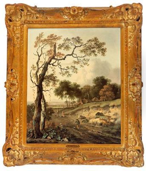 Paesaggio Con Dune Ed Alberi Ad Alto Fusto Oil Painting by Jan Wijnants