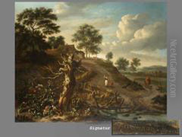 Landschaft Mit Knorrigem Baum Oil Painting by Jan Wijnants