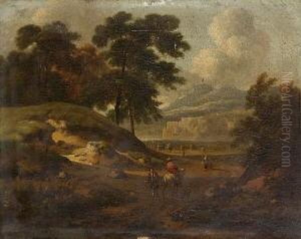 Baumlandschaft Oil Painting by Jan Wijnants