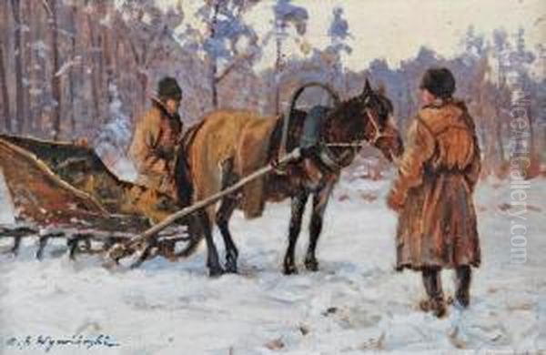 Poleszuki Oil Painting by Michael Gorstkin Wywiorski