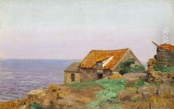 Bauernhaus Uber Dem Meer. Oil Painting by Michael Gorstkin Wywiorski