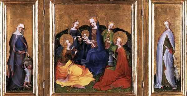 Triptych Madonna and Child with Saints Oil Painting by German Unknown Masters