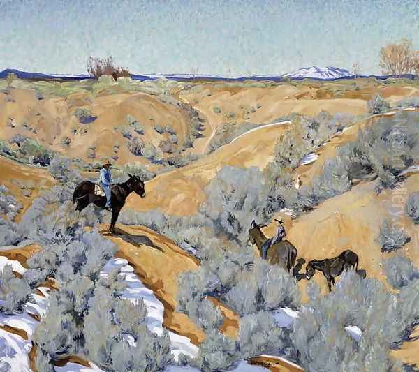 In an Arroyo, c.1914-24 Oil Painting by Walter Ufer