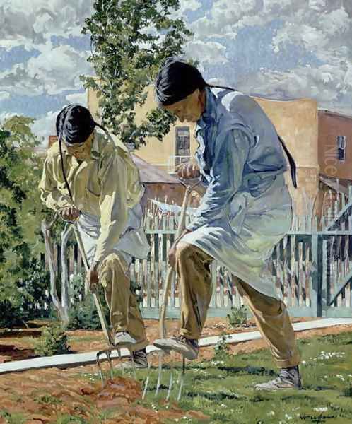 The Garden Makers, c.1925 Oil Painting by Walter Ufer