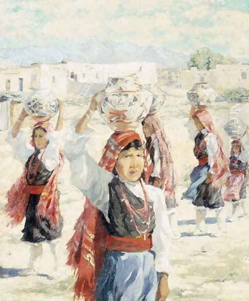 Girls of Isleta Oil Painting by Walter Ufer