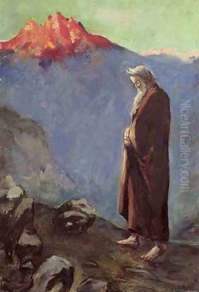 Moses (Approaching Mt. Sinai), 1905-07 Oil Painting by Lesser Ury