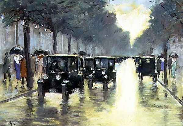 Street Scene Oil Painting by Lesser Ury