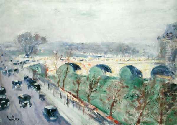 The Pont Royal in Paris, 1928 Oil Painting by Lesser Ury