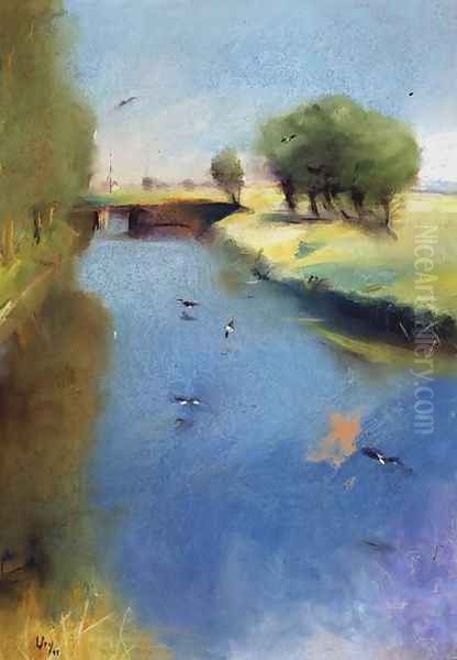 Canal, 1897 Oil Painting by Lesser Ury