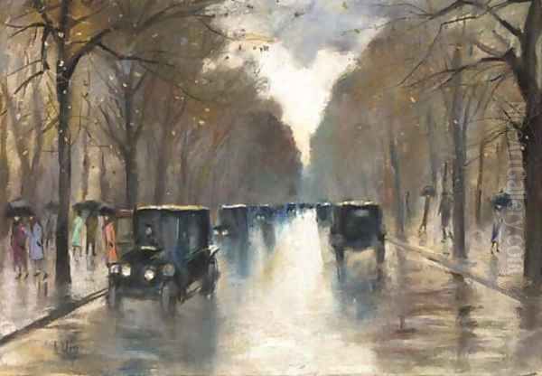 Berlin-Tiergarten Oil Painting by Lesser Ury