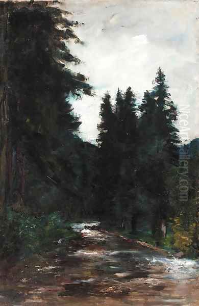 Bach im Tharinger wald Oil Painting by Lesser Ury