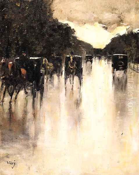 Berliner Strassenszene 2 Oil Painting by Lesser Ury