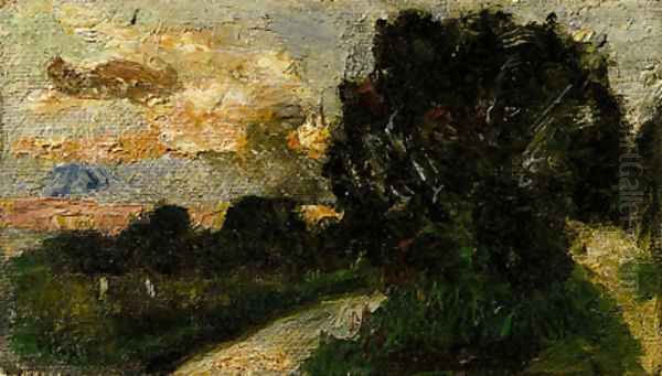 Wiesenweg und Basche Oil Painting by Lesser Ury