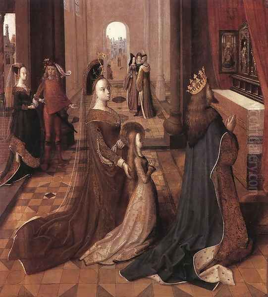 Ursula with her Parents at the Altar 1492-96 Oil Painting by German Unknown Master