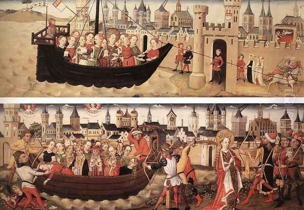 Scenes from the 'Small Ursula Cycle' Oil Painting by German Unknown Master